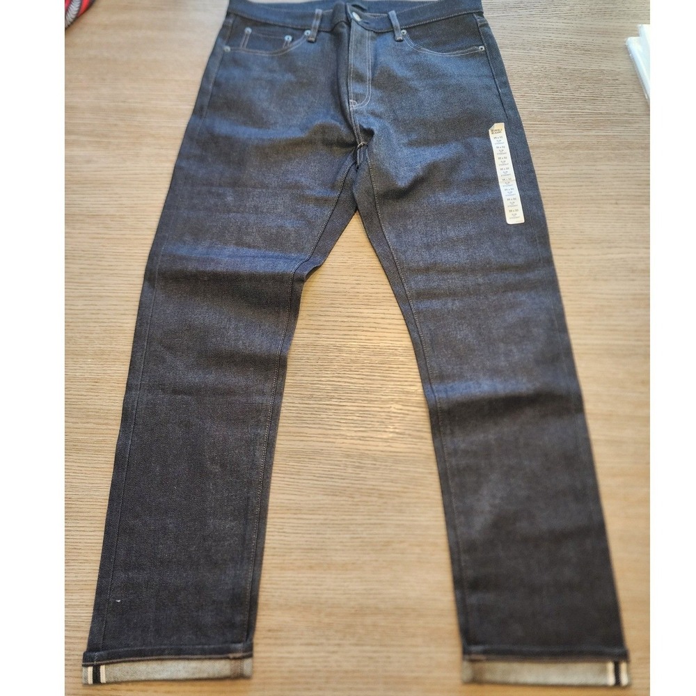 NWT Uniqlo Slim Rigid Straight Selvedge Jeans. Kaihara Denim Indigo. Streetwear
